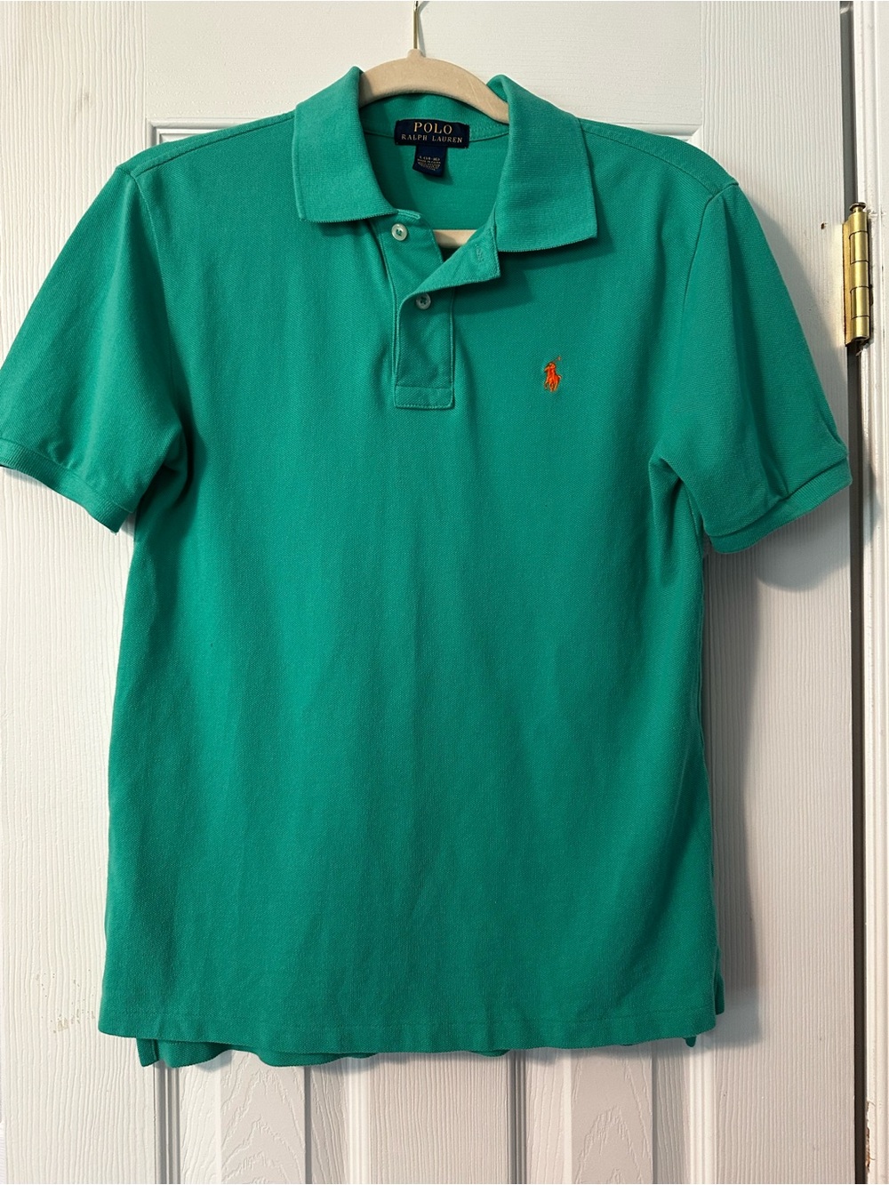 Polo by Ralph Lauren Green Short-Sleeve Piqué Polo with Orange Pony
